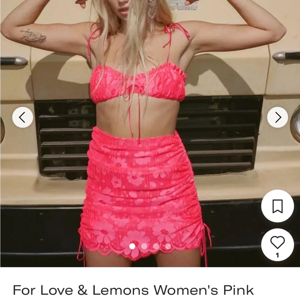 For Love And Lemons Pink Skirt Set